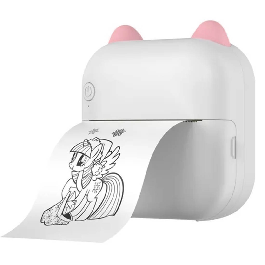 Беспроводной портативный мини принтер M5, цвет бело розовый
