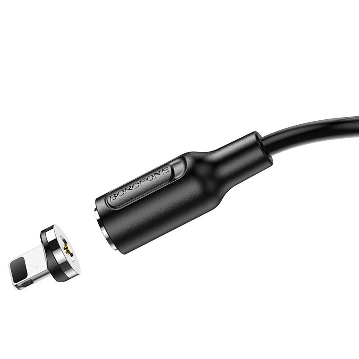 Магнитный зарядный кабель BOROFONE BX41 Amiable Lightning 8 pin, 2.4A, длина кабеля 1 метр, цвет черный