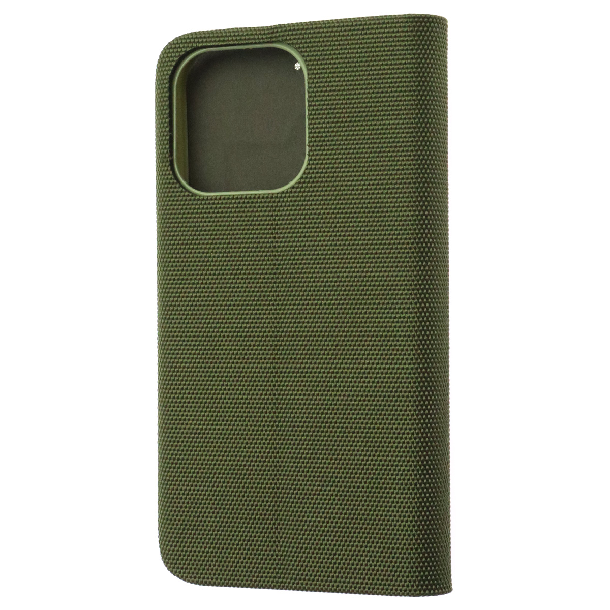 Чехол книжка MESH для APPLE iPhone 13 Pro (6.1), текстиль, силикон, бархат, визитница, цвет зеленый