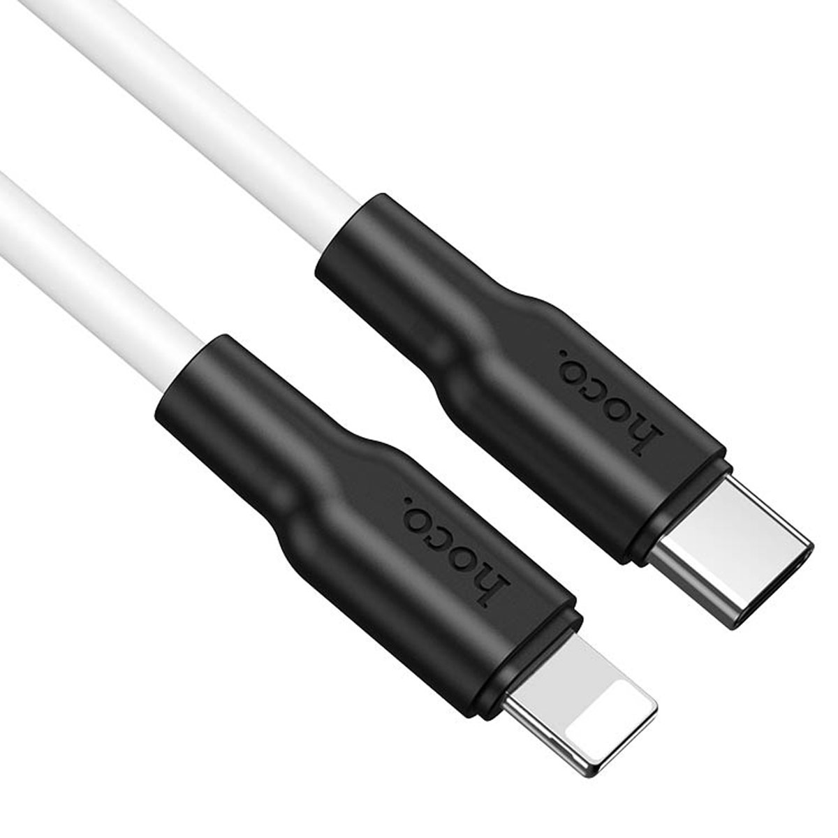 Кабель HOCO X21 Plus USB Type C на Lightning 8 pin, 20W, 3A, длина 1 метр, цвет черно белый