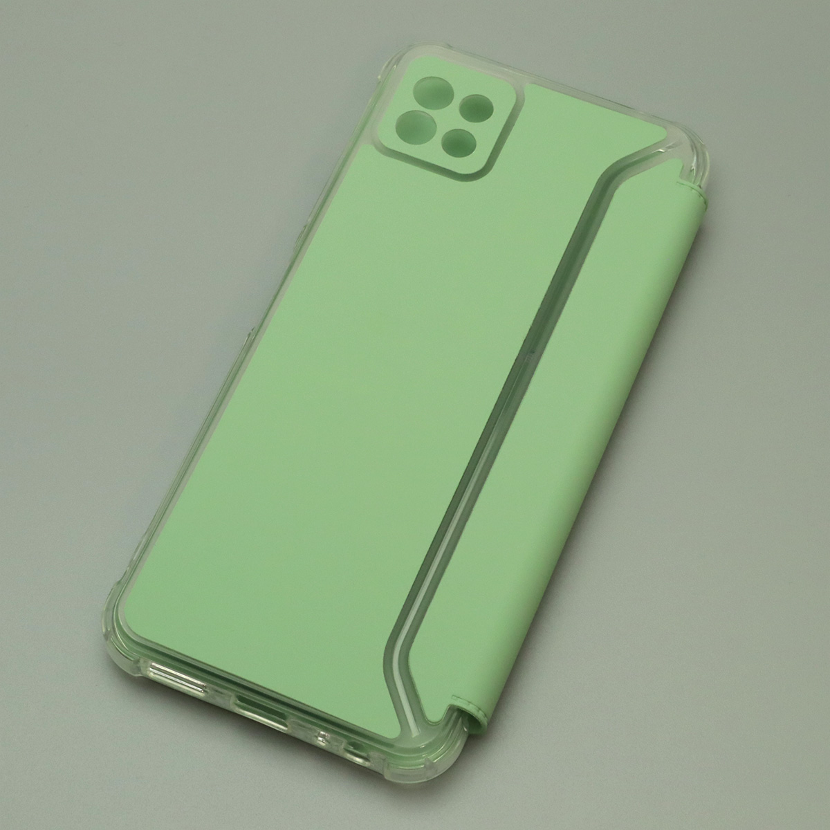 Чехол книжка для SAMSUNG Galaxy A22s 5G (SM-A226B), экокожа, визитница, цвет светло фисташковый