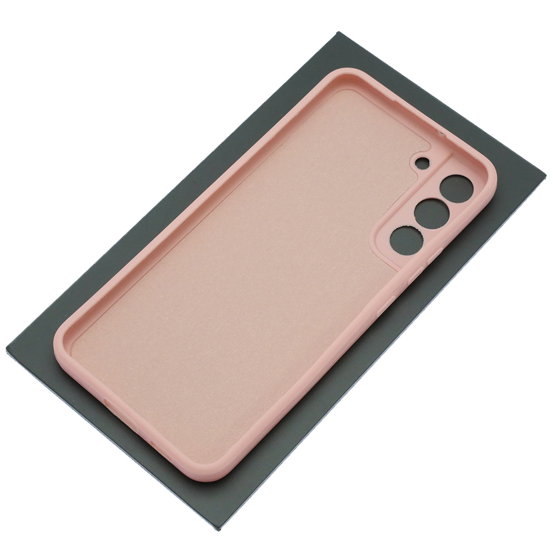 Чехол накладка для SAMSUNG Galaxy S22 Plus, силикон, бархат, цвет розовый песок