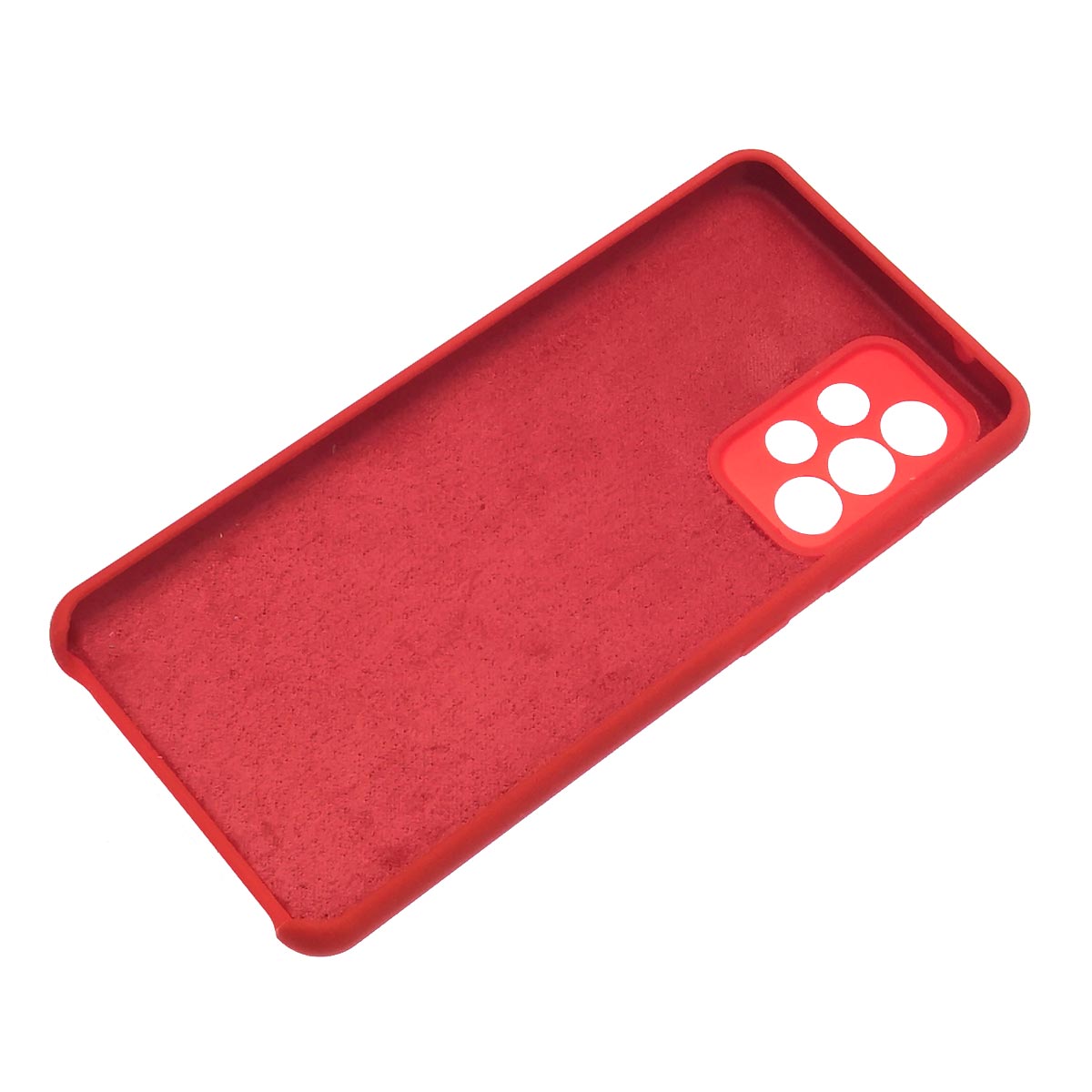 Чехол накладка Silicon Cover для SAMSUNG Galaxy A52 (SM-A525F), силикон, бархат, цвет красный