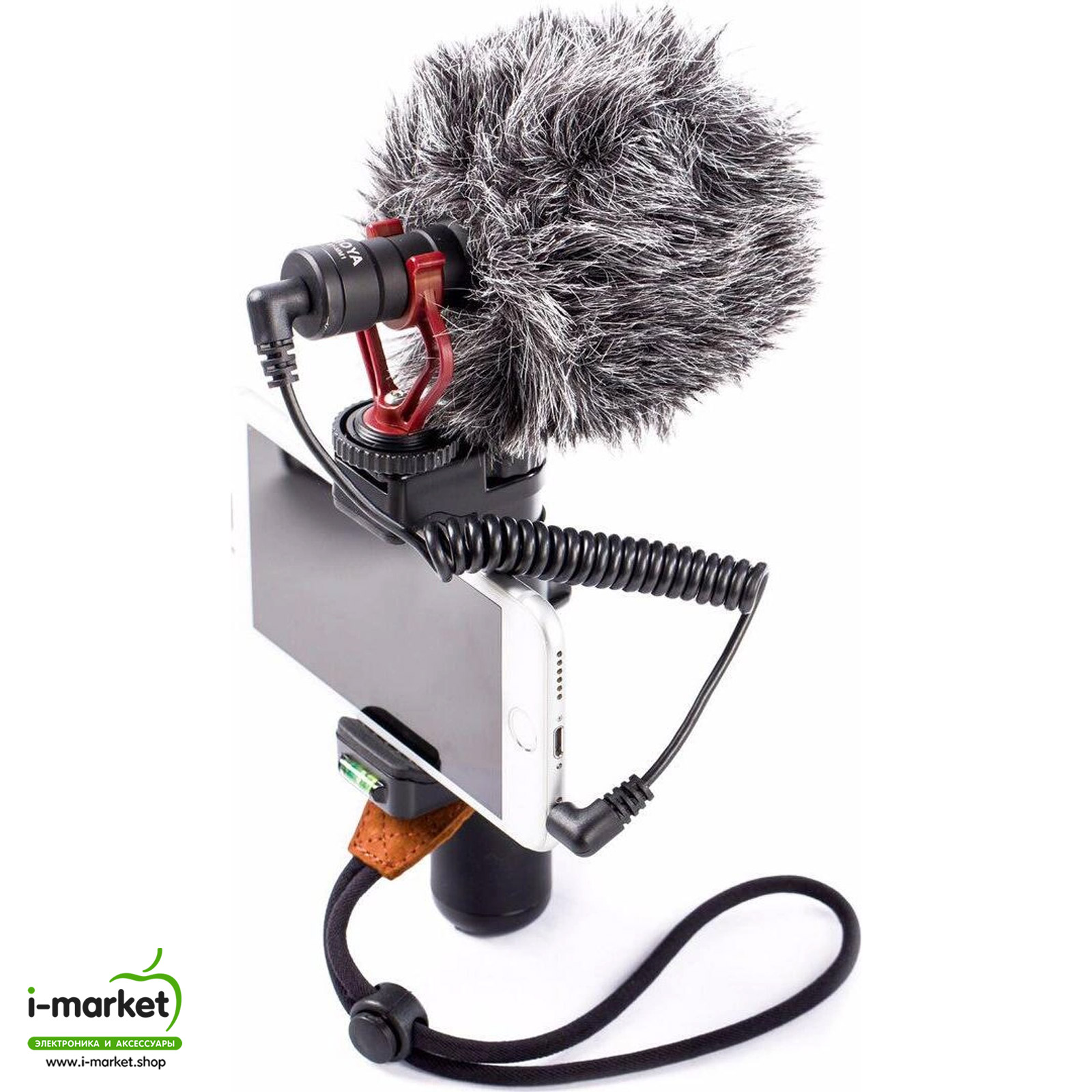 Направленный микрофон BOYA BY-MM1, витой кабель 1 метр, цвет черный.
