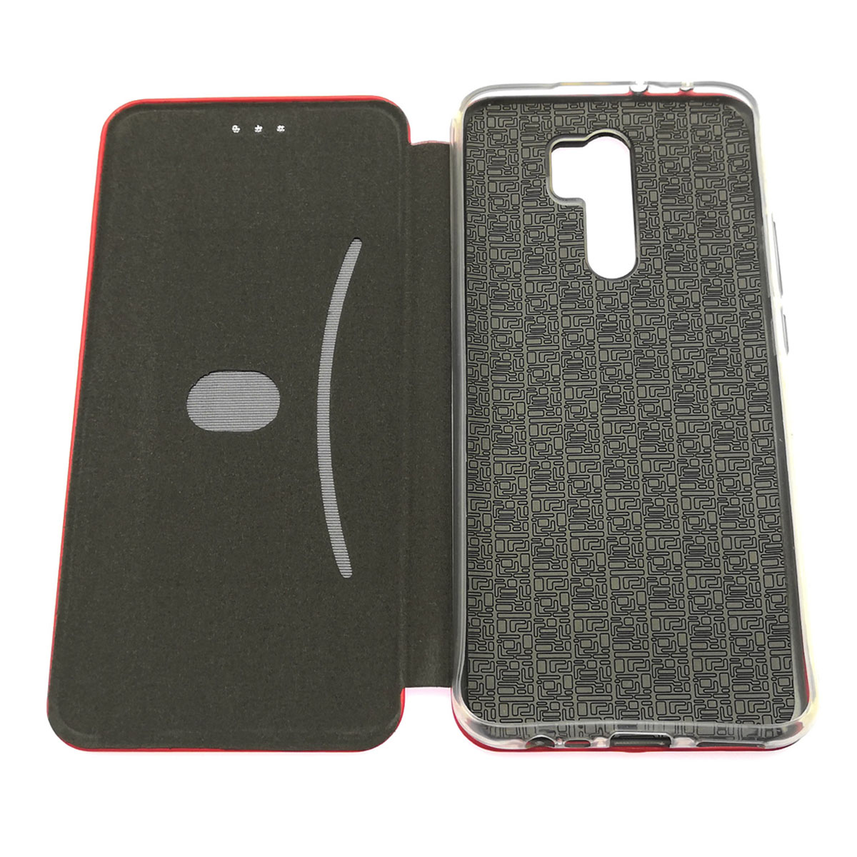 Чехол книжка STYLISH для XIAOMI Redmi 9, экокожа, визитница, цвет красный