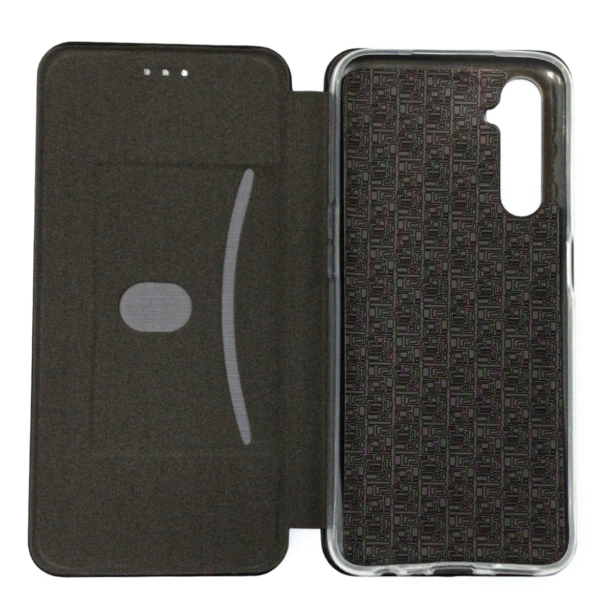 Чехол книжка STYLISH для Realme 6, экокожа, цвет черный