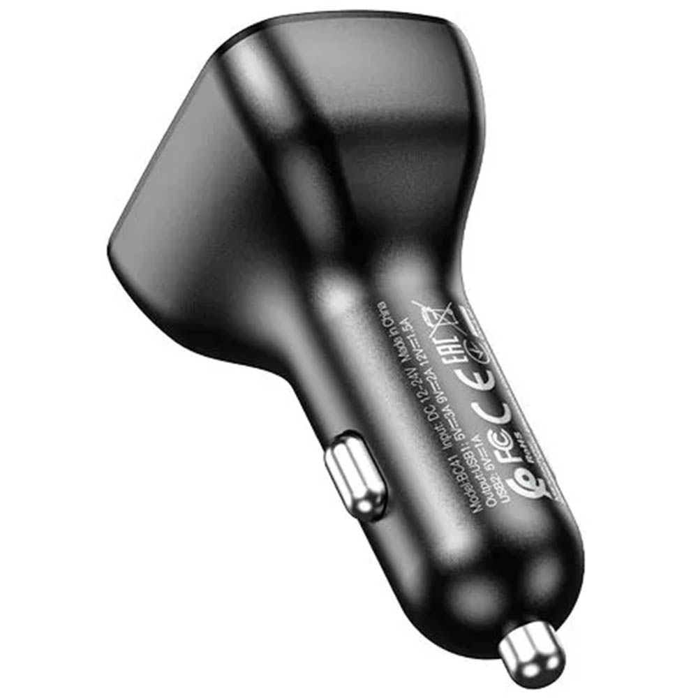 АЗУ (Автомобильное зарядное устройство) BOROFONE BC41 с FM трансмиттером, Bluetooth, 2 USB, QC3.0 18W, цвет черный