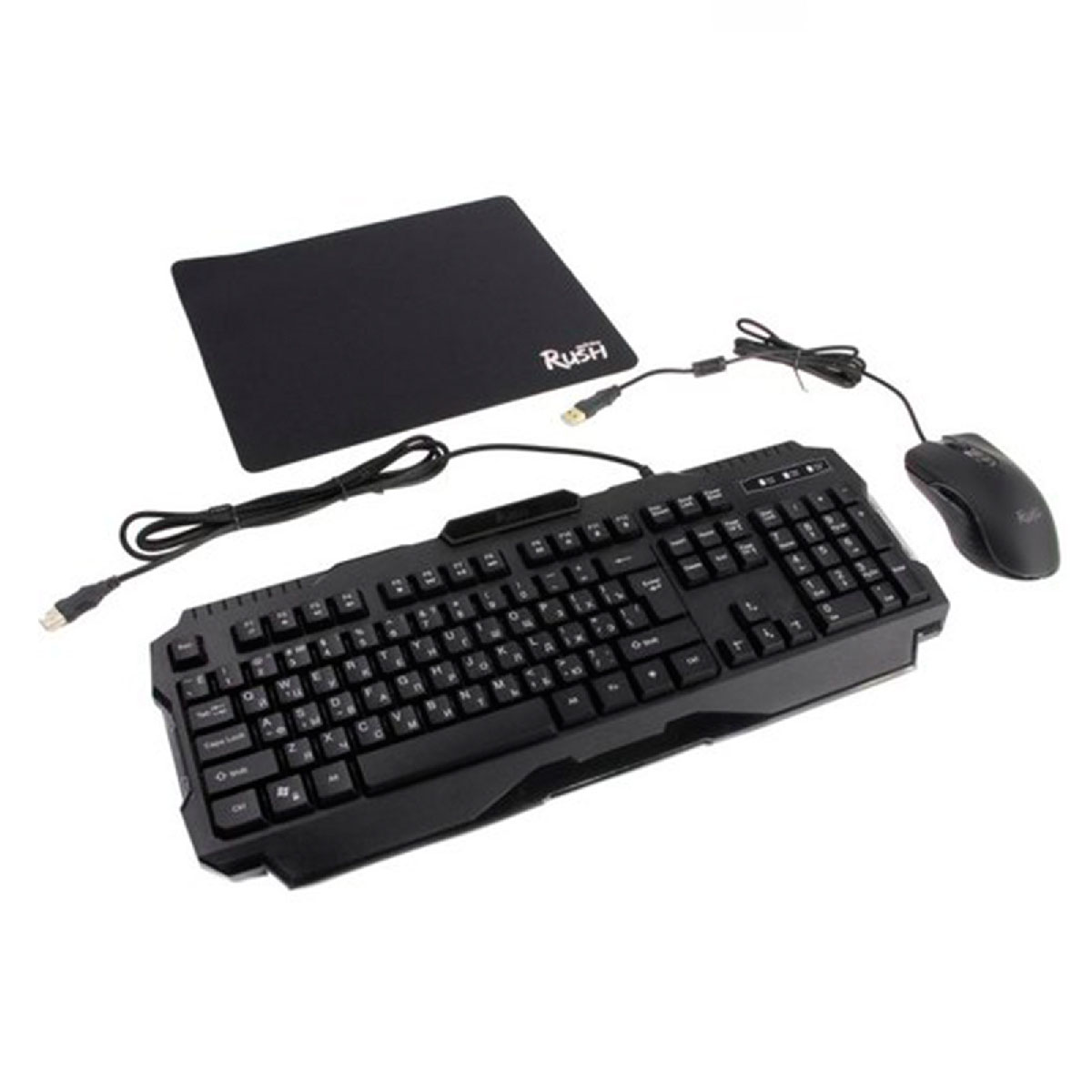 Игровой набор мышь, клавиатура, коврик, Smartbuy RUSH SHOTGUN, USB, игровая, с подсветкой, цвет черный