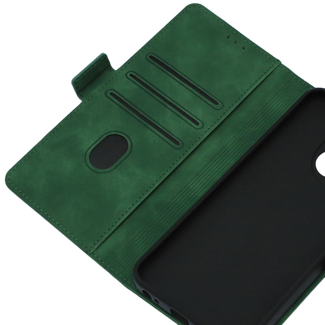 Чехол книжка NICE для TECNO Spark Go 1,  POP 9 4G, защита камеры, экокожа, визитница, цвет темно зелелный