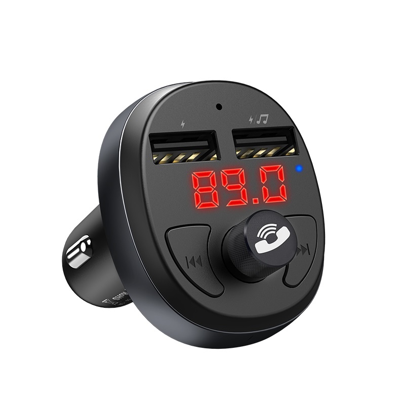 АЗУ (Автомобильное зарядное устройство) HOCO E41 с FM-трансмиттером, 2 USB, Bluetooth, цвет черный