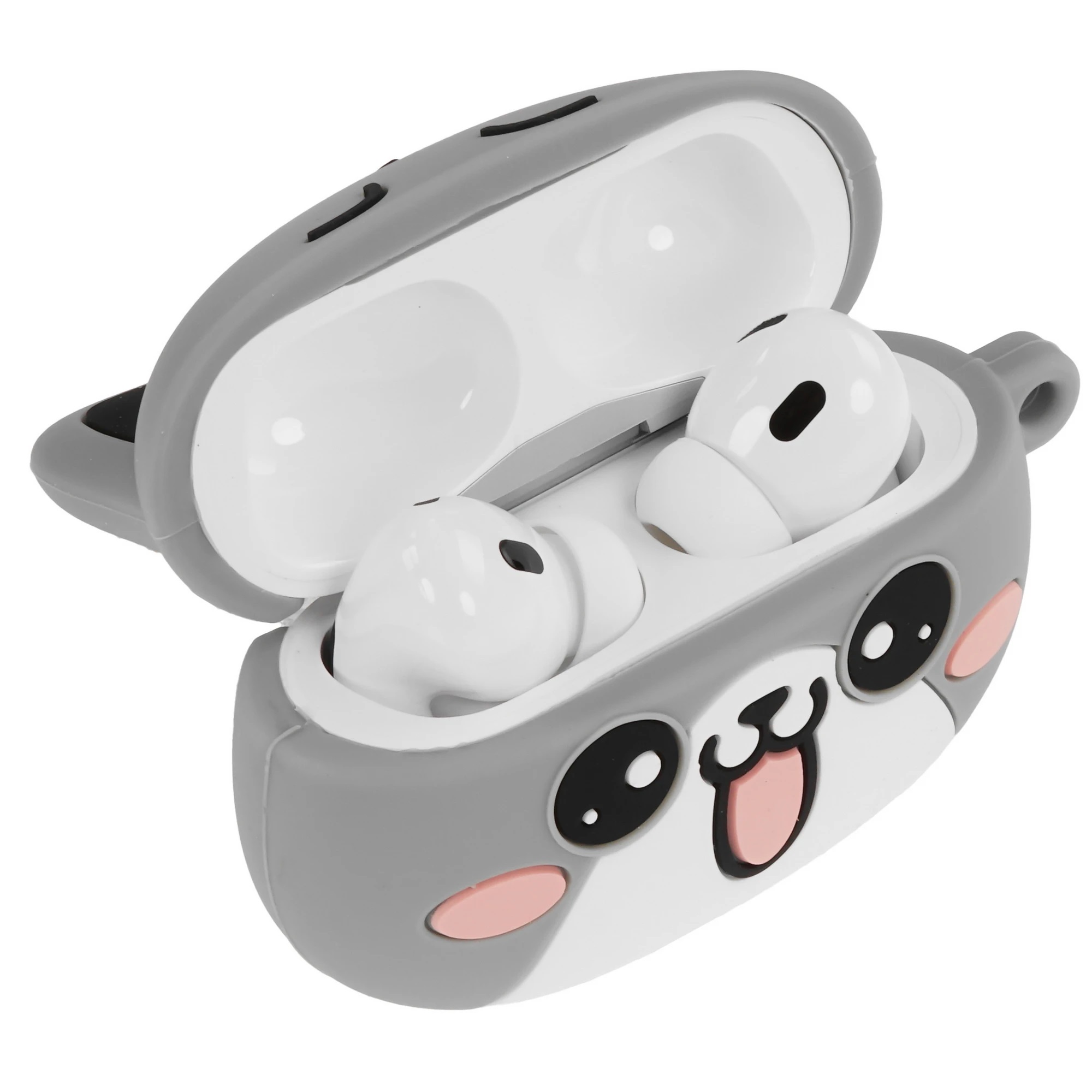 Гарнитура (наушники с микрофоном) беспроводная TWS HEADSET, HOCO EW48 Misty Cat, с силиконовым футляром серый кот