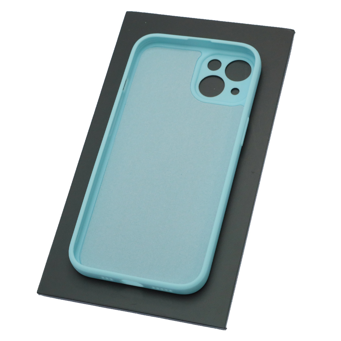 Чехол накладка для APPLE iPhone 13, силикон, бархат, цвет светло голубой