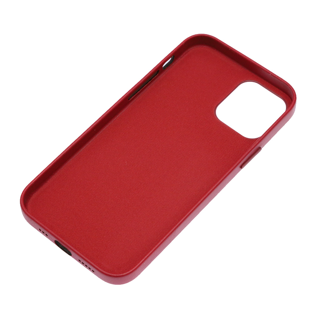 Чехол накладка Leather Case для APPLE iPhone 12 Pro, силикон, бархат, экокожа, цвет малиновый