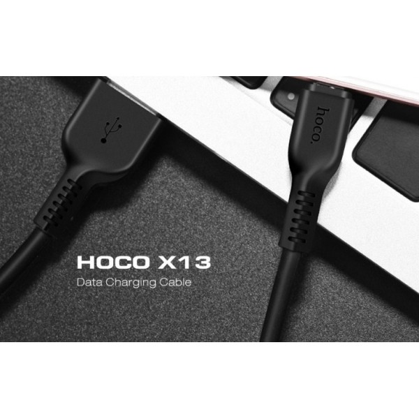 Кабель HOCO X13 Easy APPLE Lightning 8 pin, 2А, длина 1 метр, цвет черный