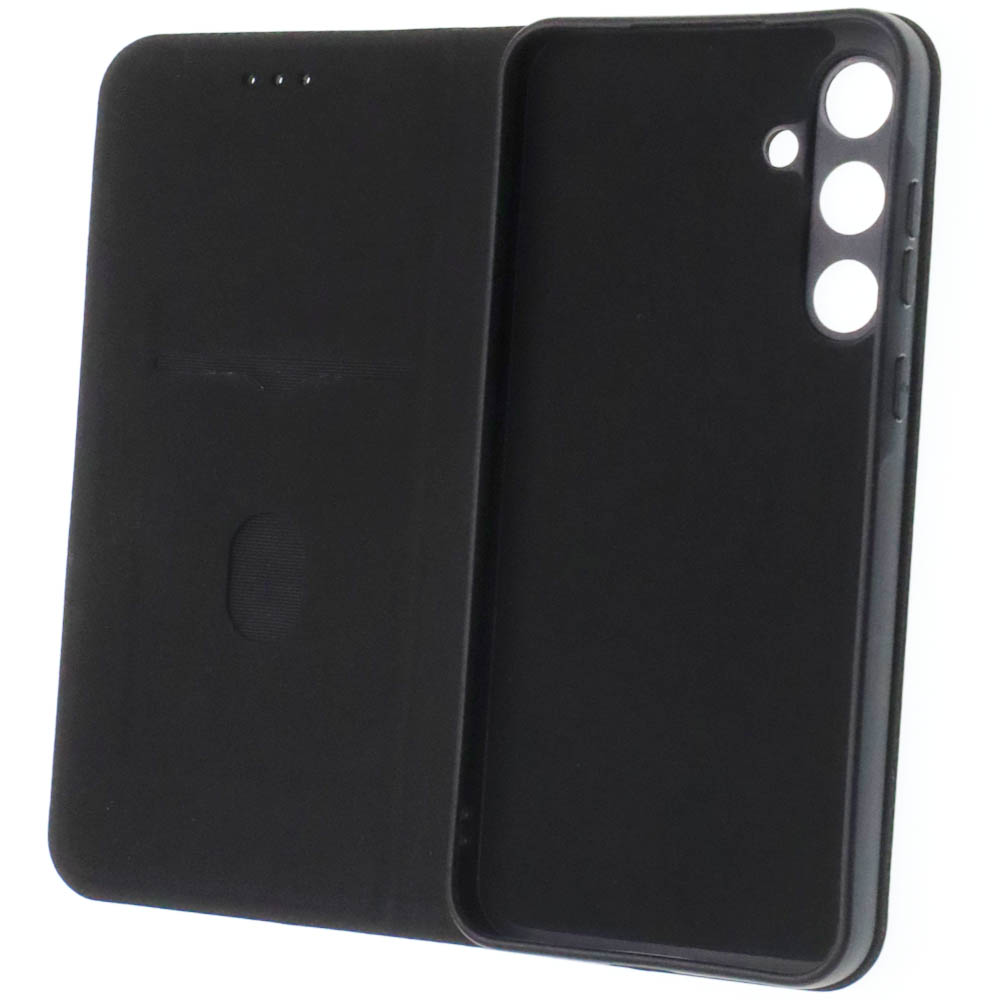 Чехол книжка CHESS для SAMSUNG Galaxy A55 5G, защита камеры, карбон, визитница, цвет черный