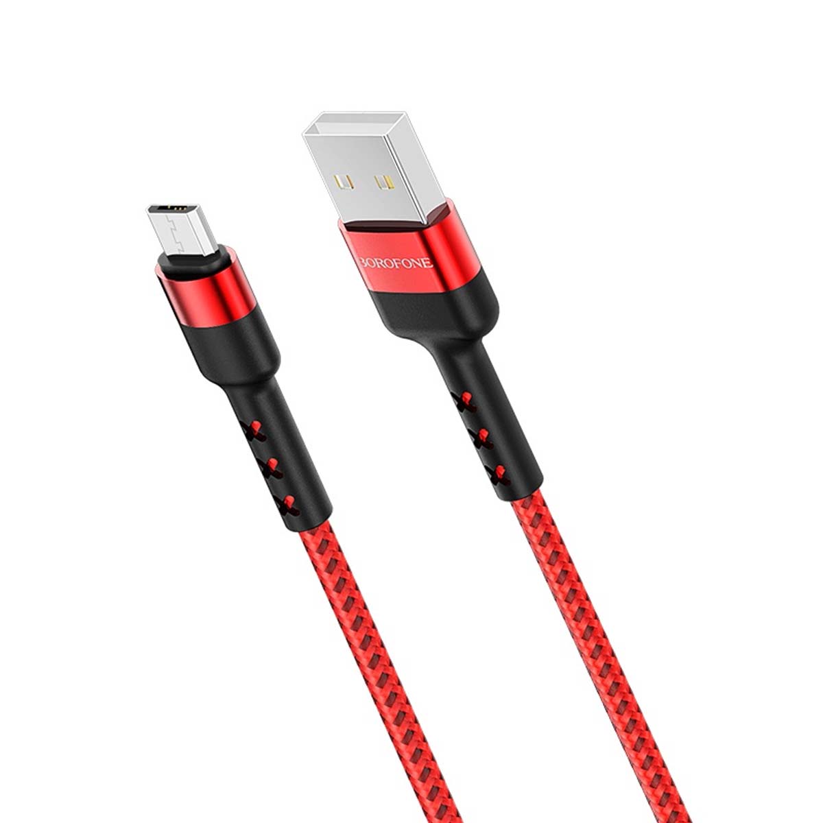 Кабель BOROFONE BX34 Advantage Micro USB, длина 1 метр, нейлоновая оплетка, цвет красный