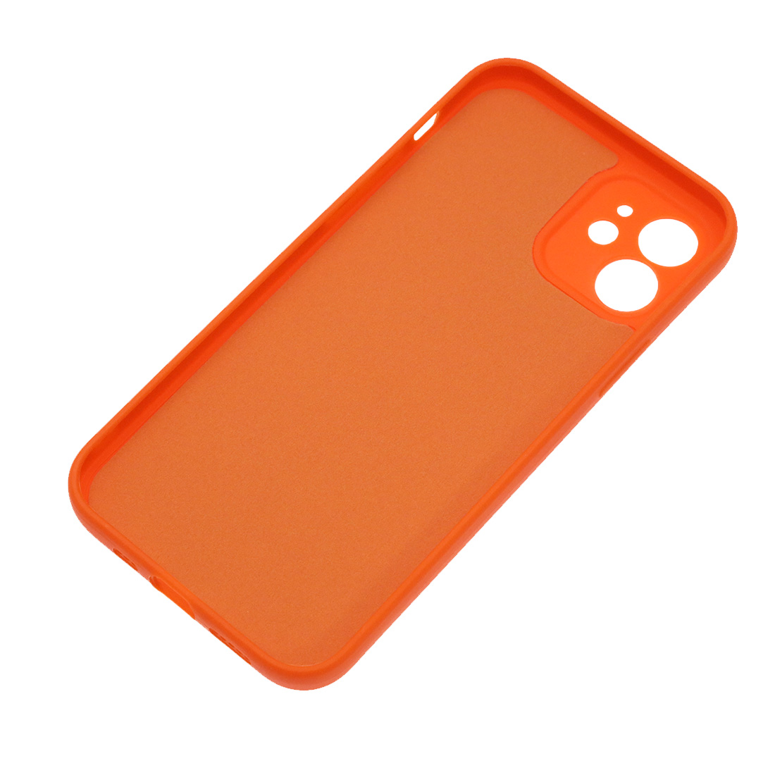 Чехол накладка для APPLE iPhone 12, силикон, бархат, цвет оранжевый
