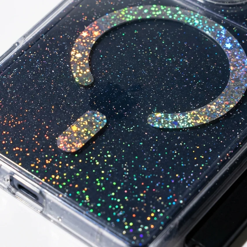 Чехол накладка LUXURE CASE Cabbeen с поддержкой MagSafe для APPLE iPhone 17 Pro Max, с блестками, прозрачный