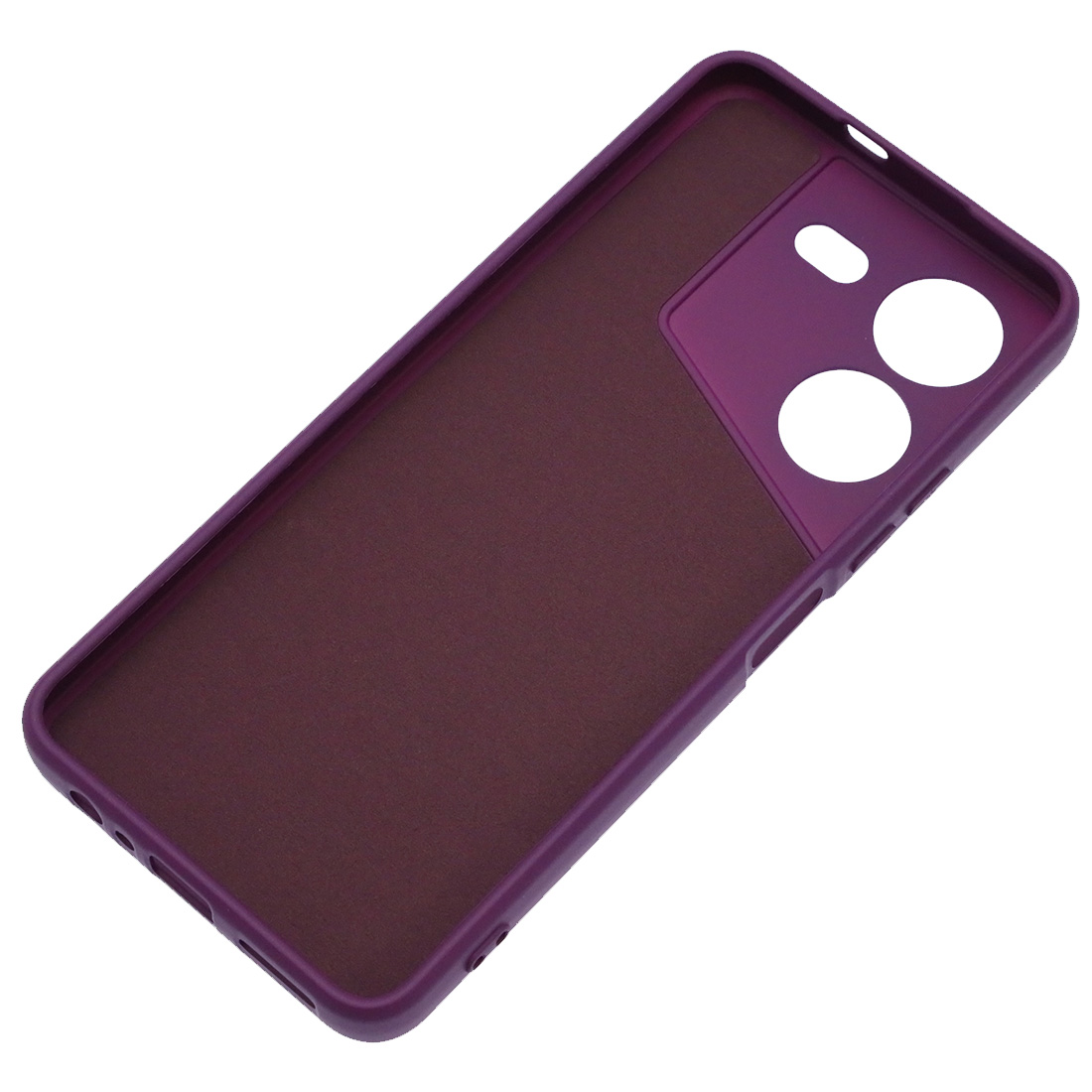 Чехол накладка NANO для TECNO POVA 5 4G, защита камеры, силикон, бархат, цвет фиолетовый