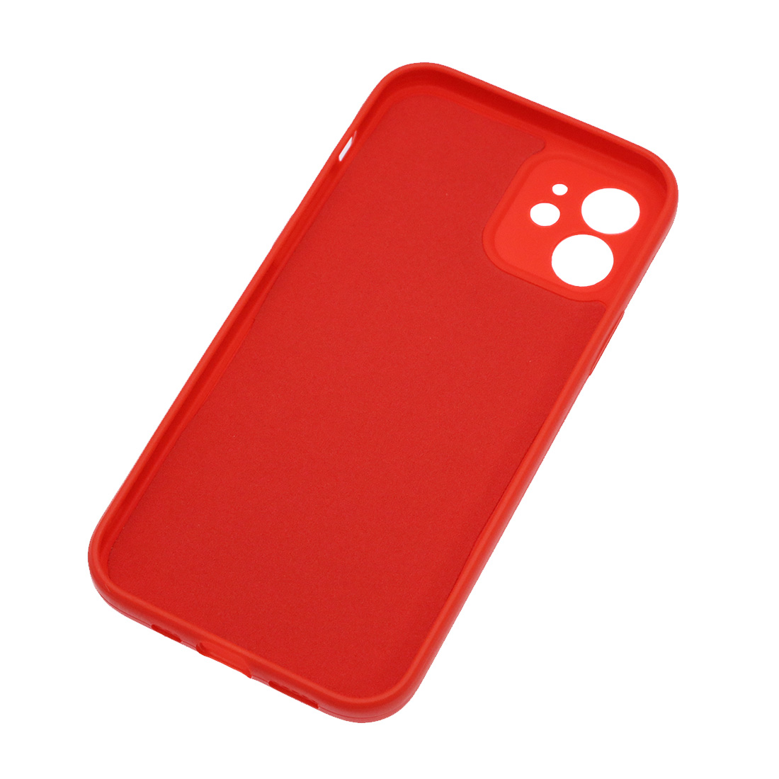 Чехол накладка для APPLE iPhone 12, силикон, бархат, цвет красный