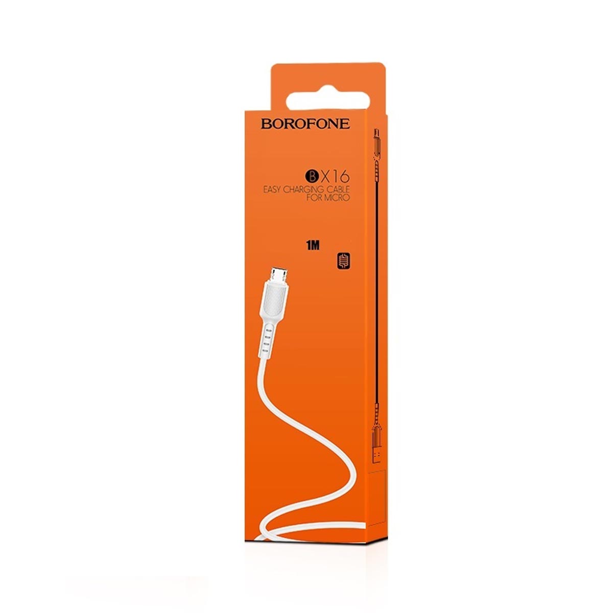 Кабель BOROFONE BX16 Easy Micro USB, 2A, длина 1 метр, силикон, цвет белый