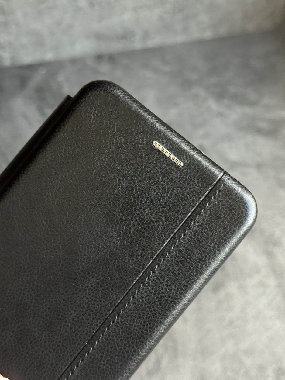 Чехол книжка STR для SAMSUNG S21 Ultra (SM-G998), экокожа, сеточка на динамике, цвет черный