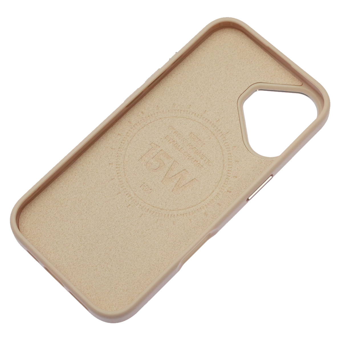 Чехол накладка Creative Stylish с поддержкой MagSafe для APPLE iPhone 16, защита камеры, экокожа, бархат, цвет светло розовый