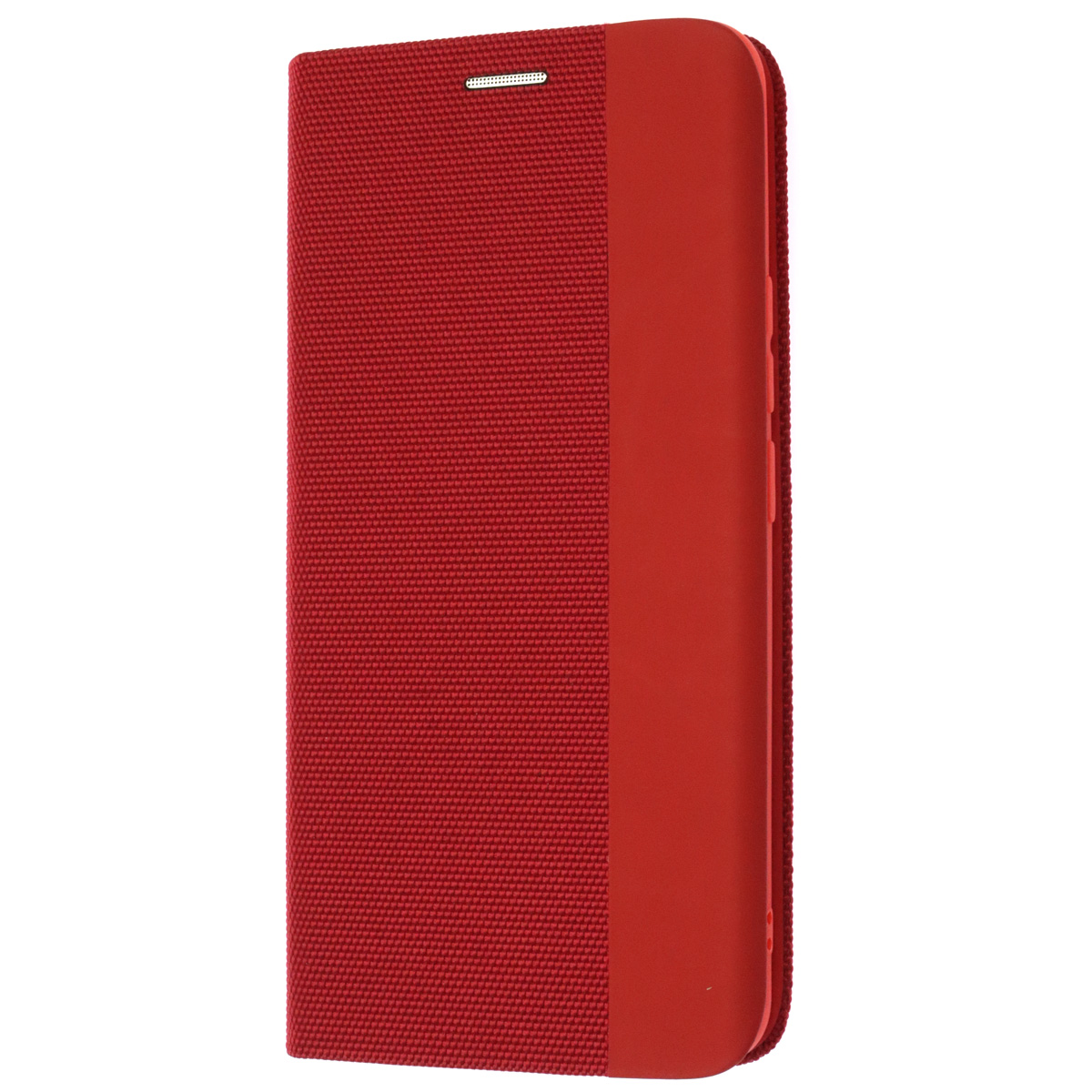 Чехол книжка MESH для Realme 8, Realme 8 Pro, текстиль, силикон, бархат, визитница, цвет красный