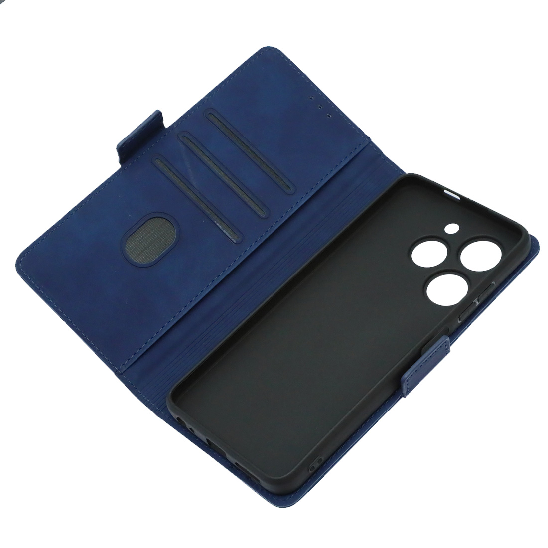 Чехол книжка NICE для TECNO Spark 20, Spark 20C, защита камеры, экокожа, визитница, цвет темно синий