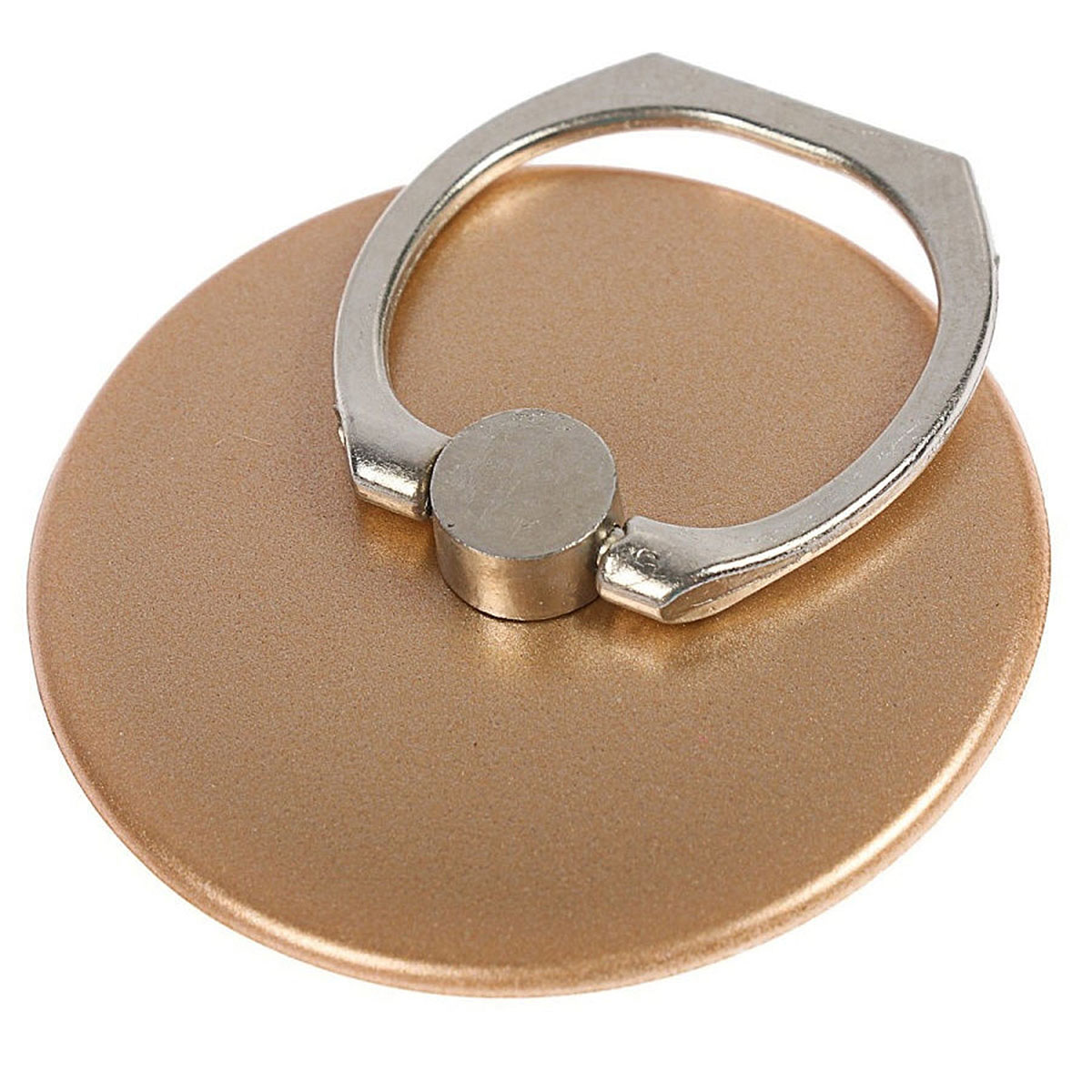 Кольцо держатель, подставка для смартфона, металл, круглая основа, цвет золотистый.