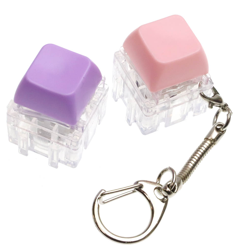 Брелок светящиеся клавиши антистресс, цвет сиренево розовый (комплект из 2 штук)