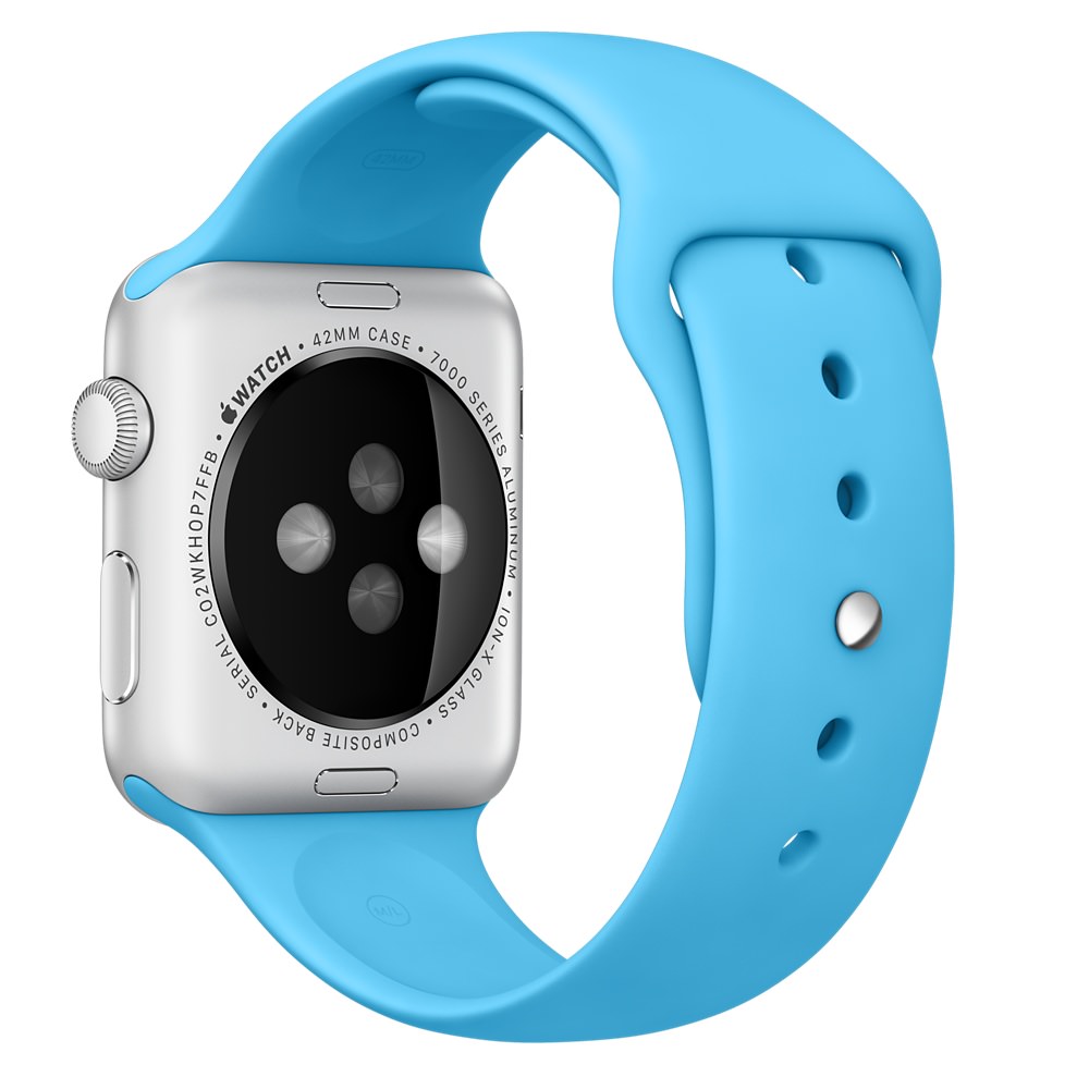 Ремешок для Apple Watch спортивный "Sport", размер 42-44 mm, цвет голубой