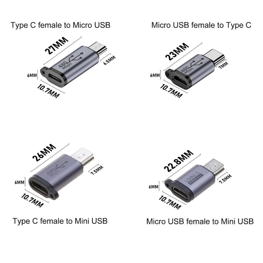 Адаптер MMB, переходник с micro USB на Mini USB 5-pin, цвет черный