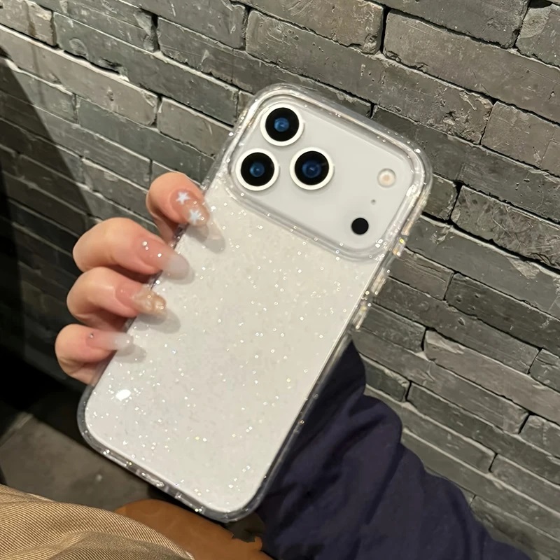 Чехол накладка LUXURE CASE Cabbeen для APPLE iPhone 17 Pro Max, с блестками, прозрачный