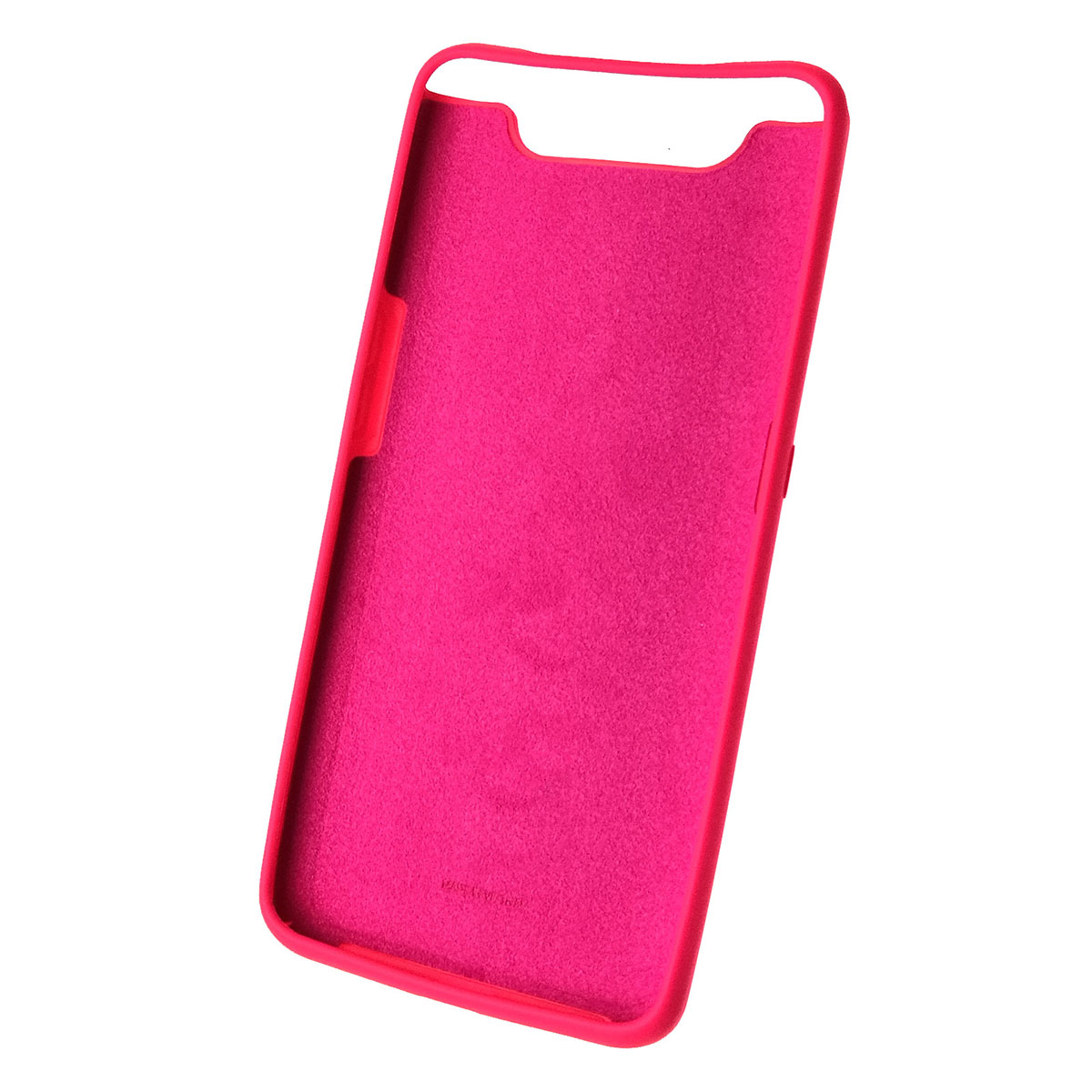 Чехол накладка Silicon Cover для Samsung A80 2019 (SM-A805), силикон, бархат, цвет карминный красный.