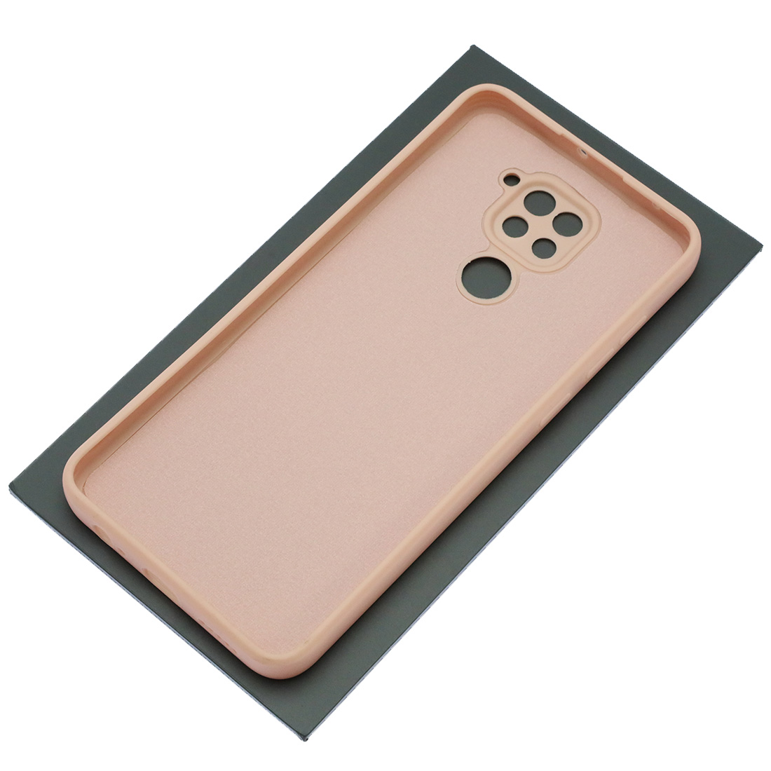 Чехол накладка для XIAOMI Redmi Note 9, защита камеры, силикон, бархат, цвет розовый песок