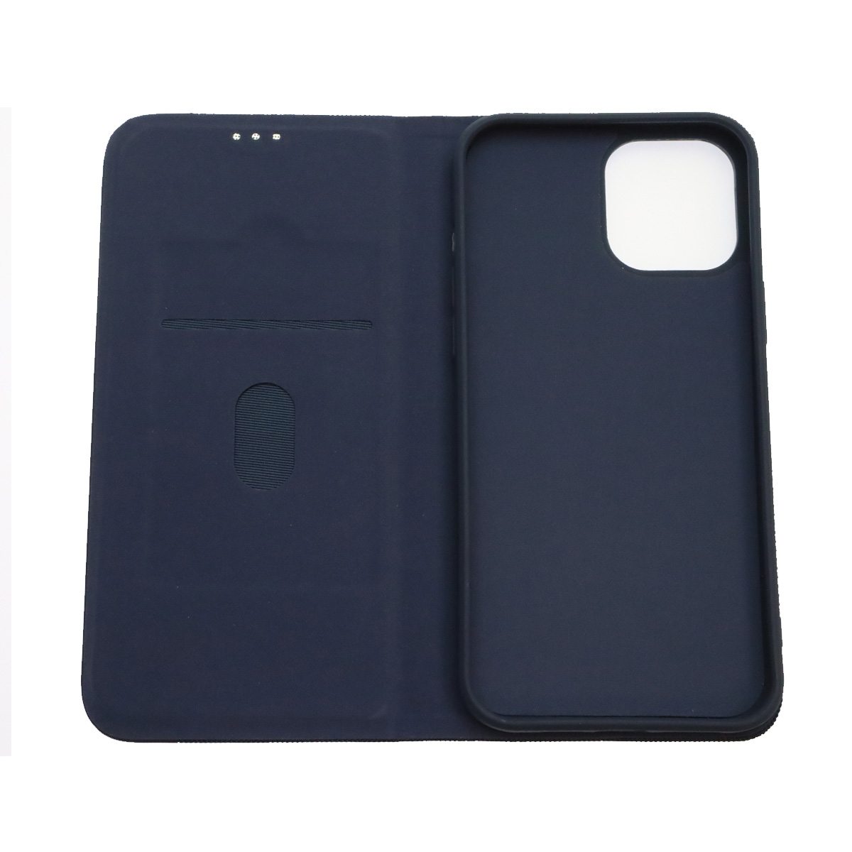 Чехол книжка MESH для APPLE iPhone 12 Pro Max (6.7), текстиль, силикон, бархат, визитница, цвет темно синий