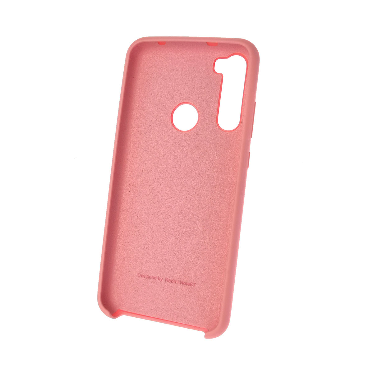 Чехол накладка Silicon Cover для XIAOMI Redmi Note 8T, силикон, бархат, цвет светло розовый.