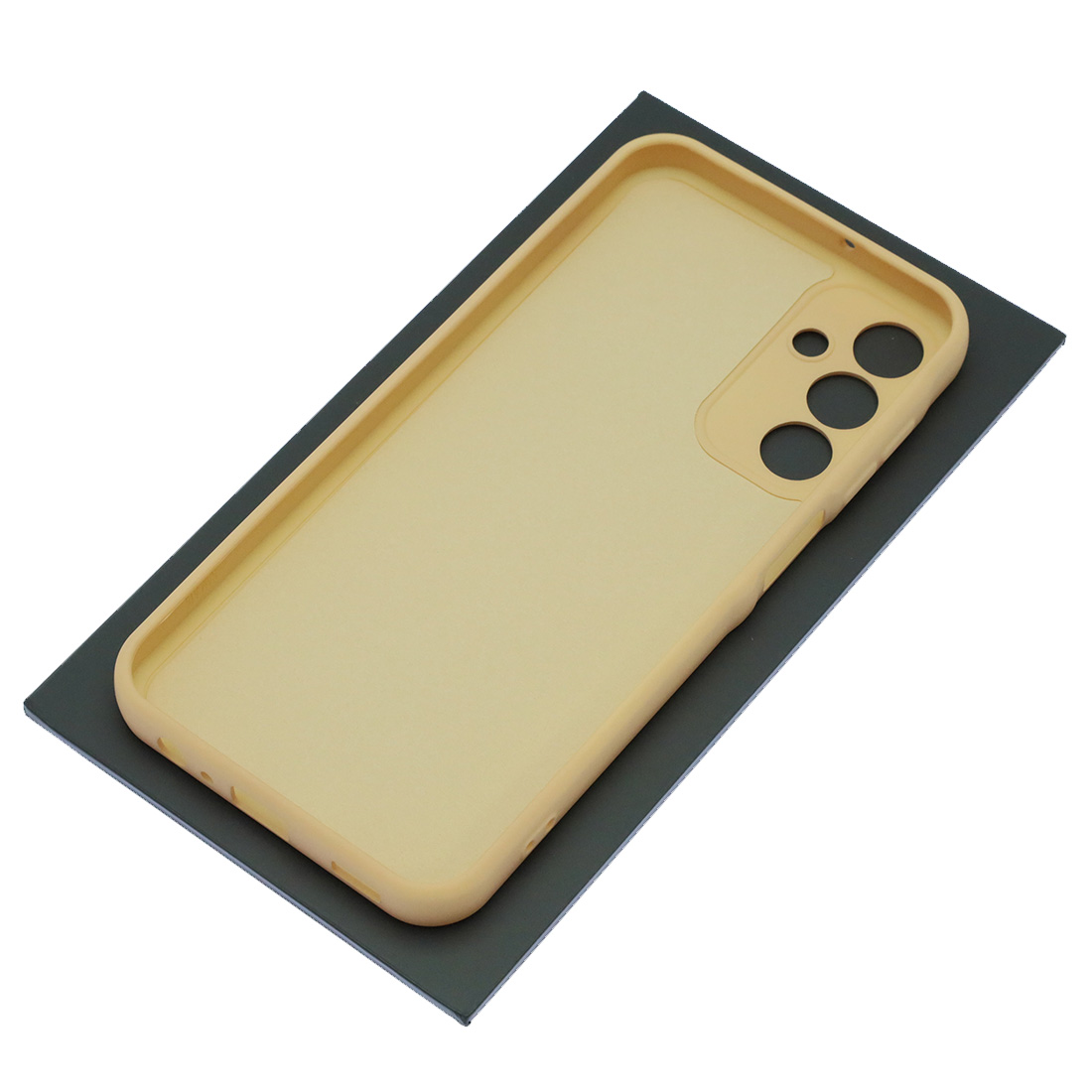 Чехол накладка Silicon Cover для SAMSUNG Galaxy A15, защита камеры, силикон, бархат, цвет молочный