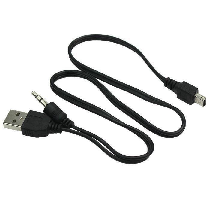 Кабель USB 2.0 (папа) - Jack 3.5 штекер (папа) - mini USB (папа) (USB 2.0 x mini USB / 5pin + 3.5 st / джек).