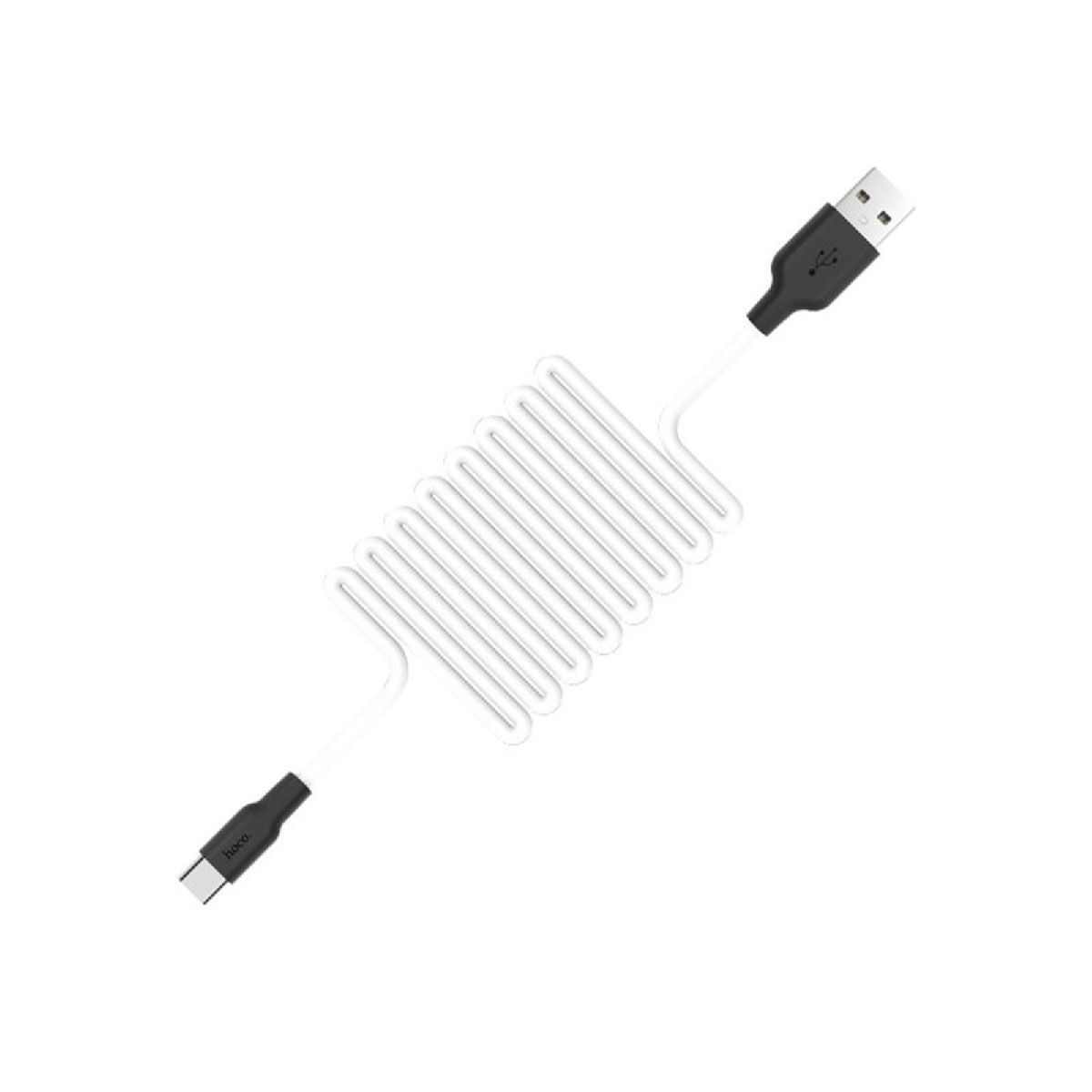 Кабель HOCO X21 Silicone USB Type C, длина 1 метр, цвет черно белый