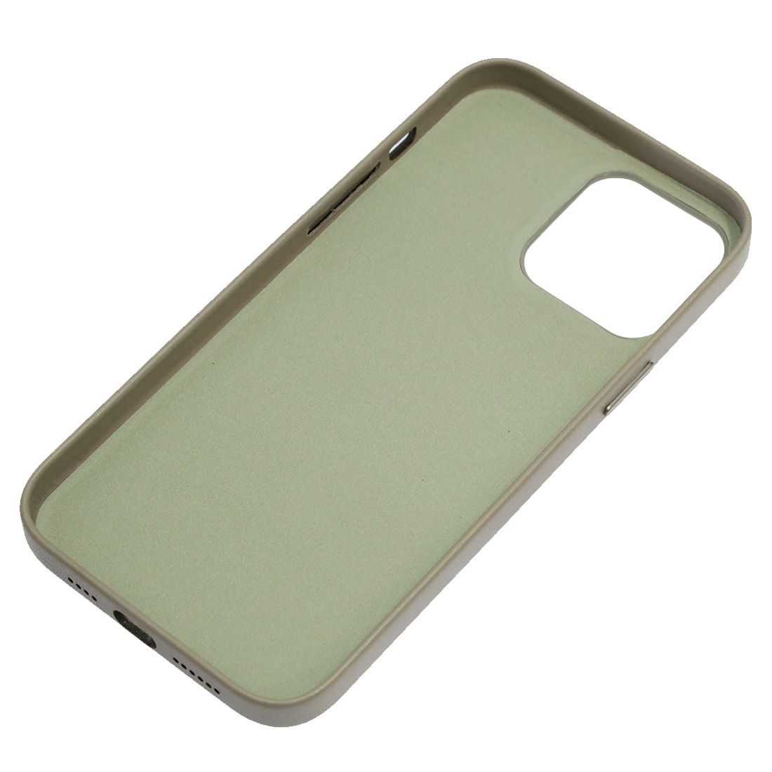 Чехол накладка Leather Case для APPLE iPhone 13 Pro Max, силикон, бархат, экокожа, цвет светло серый