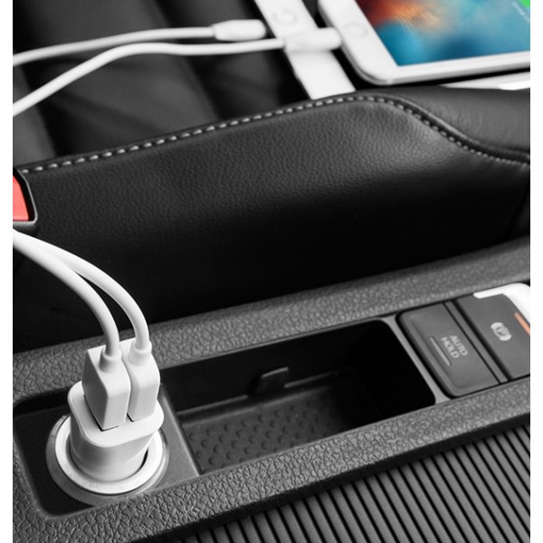 АЗУ (Автомобильное зарядное устройство) HOCO Z12 Elite, 2*USB порта, 2.4A, кабель APPLE Lightning 8-pin, цвет белый