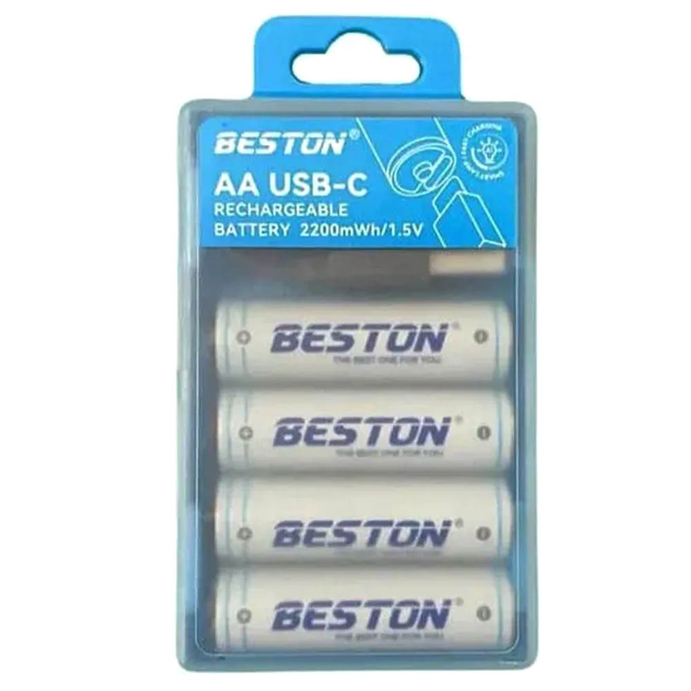 Аккумулятор с входом Type-C BESTON AA, BL4, 2200 mWh 1.5 V, кабель USB на 2 Type-C (Продажа комплектом)