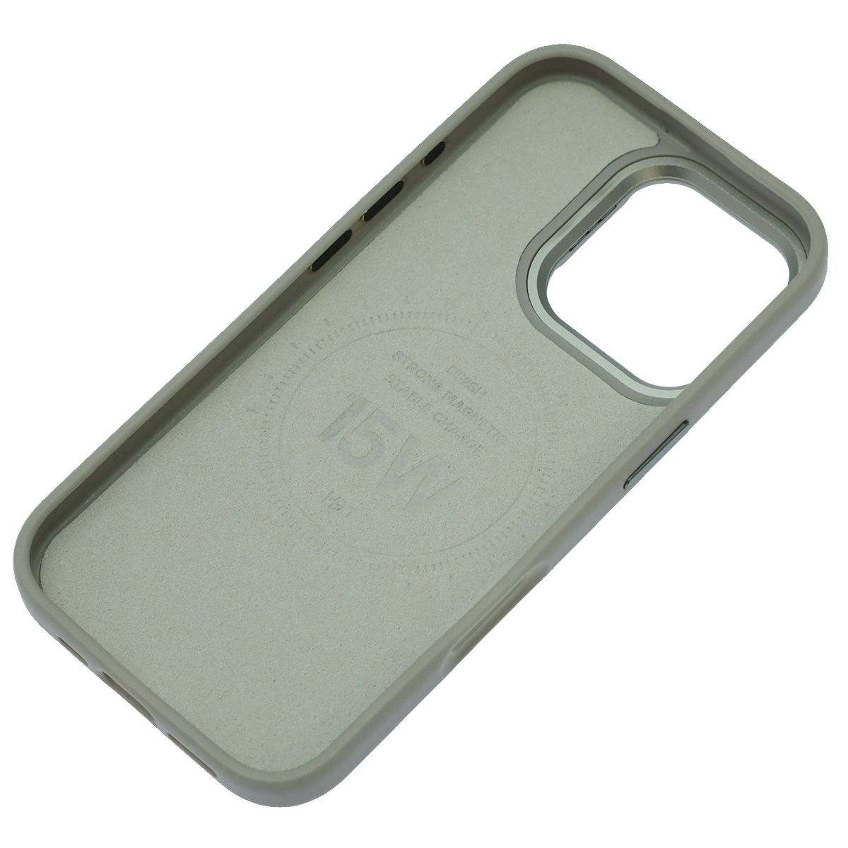 Чехол накладка Modern Stylish с поддержкой MagSafe для APPLE iPhone 16 Pro, защита камеры, подставка, экокожа, бархат, цвет серый