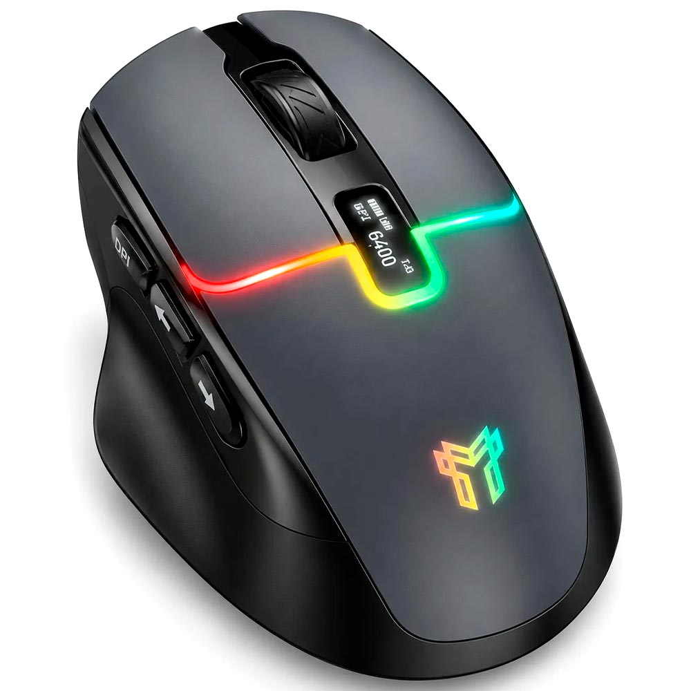 Мышь игровая HOCO GM651 Florecer беспроводная, оптическая, 12000 DPI, RGB подсветка, Led дисплей, цвет черный