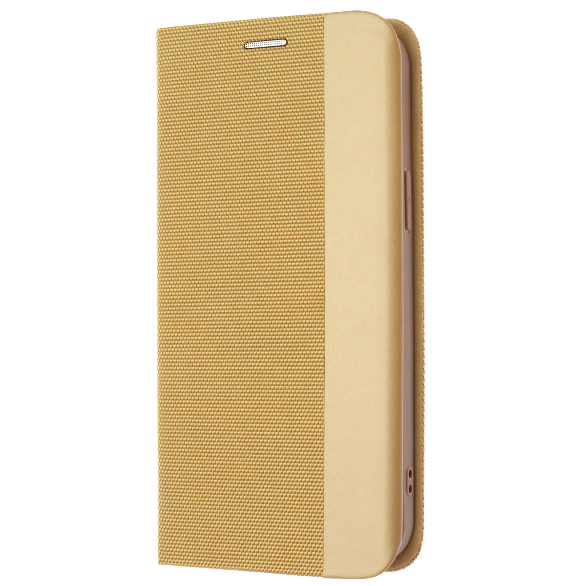 Чехол книжка MESH для APPLE iPhone 13 Pro Max (6.7), текстиль, силикон, бархат, визитница, цвет золотистый