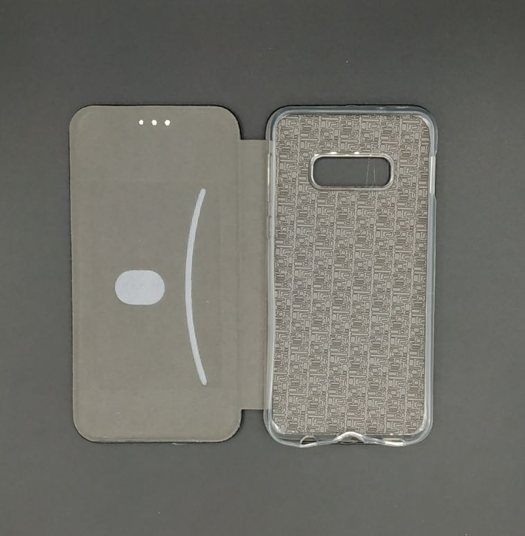 Чехол книжка для SAMSUNG Galaxy S10e (SM-G970), экокожа, визитница, цвет розовое золото.
