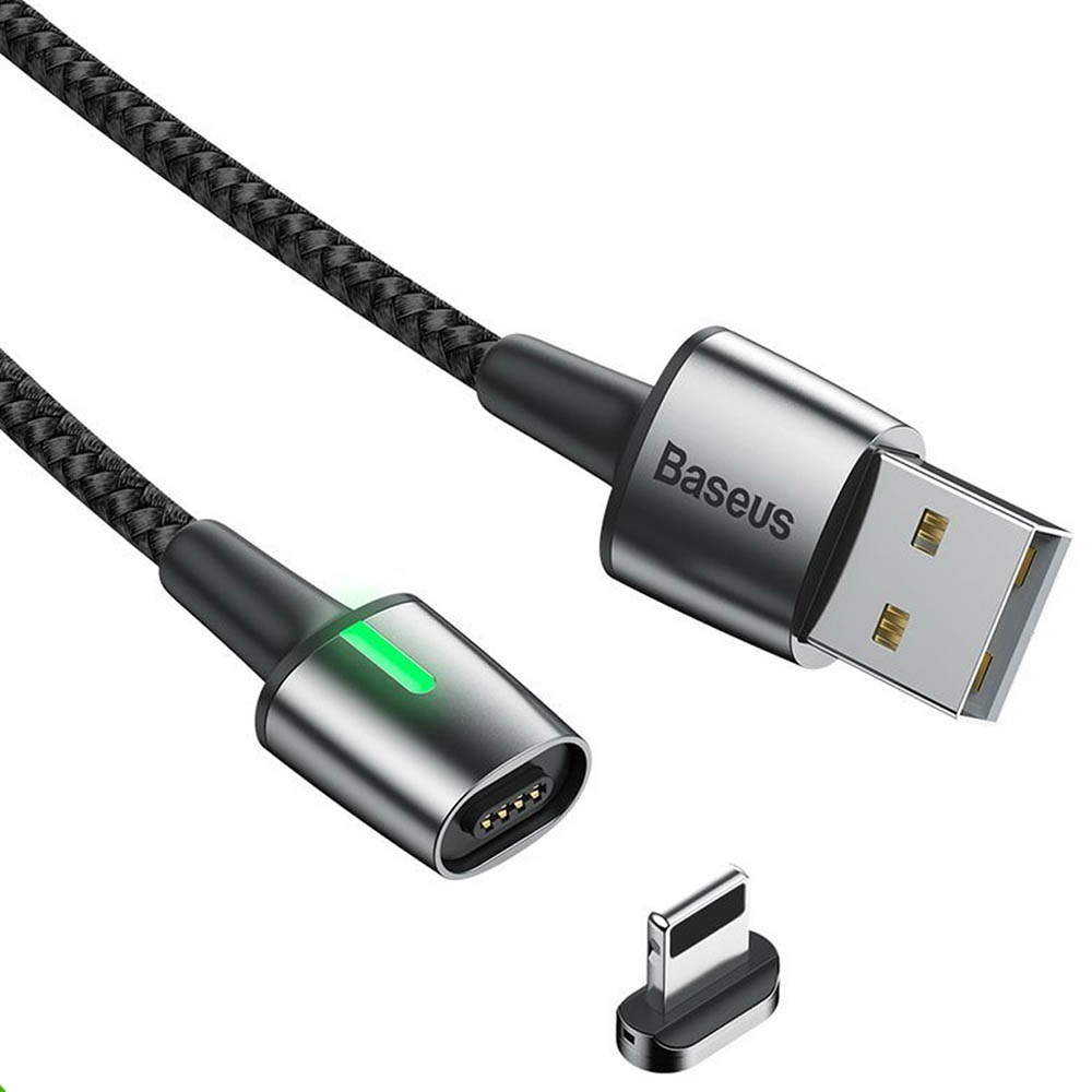 Кабель магнитный BASEUS CALXC-A01 Lightning 8-pin Baseus Zinc Magnetic Cable, цвет черный | Последняя цена