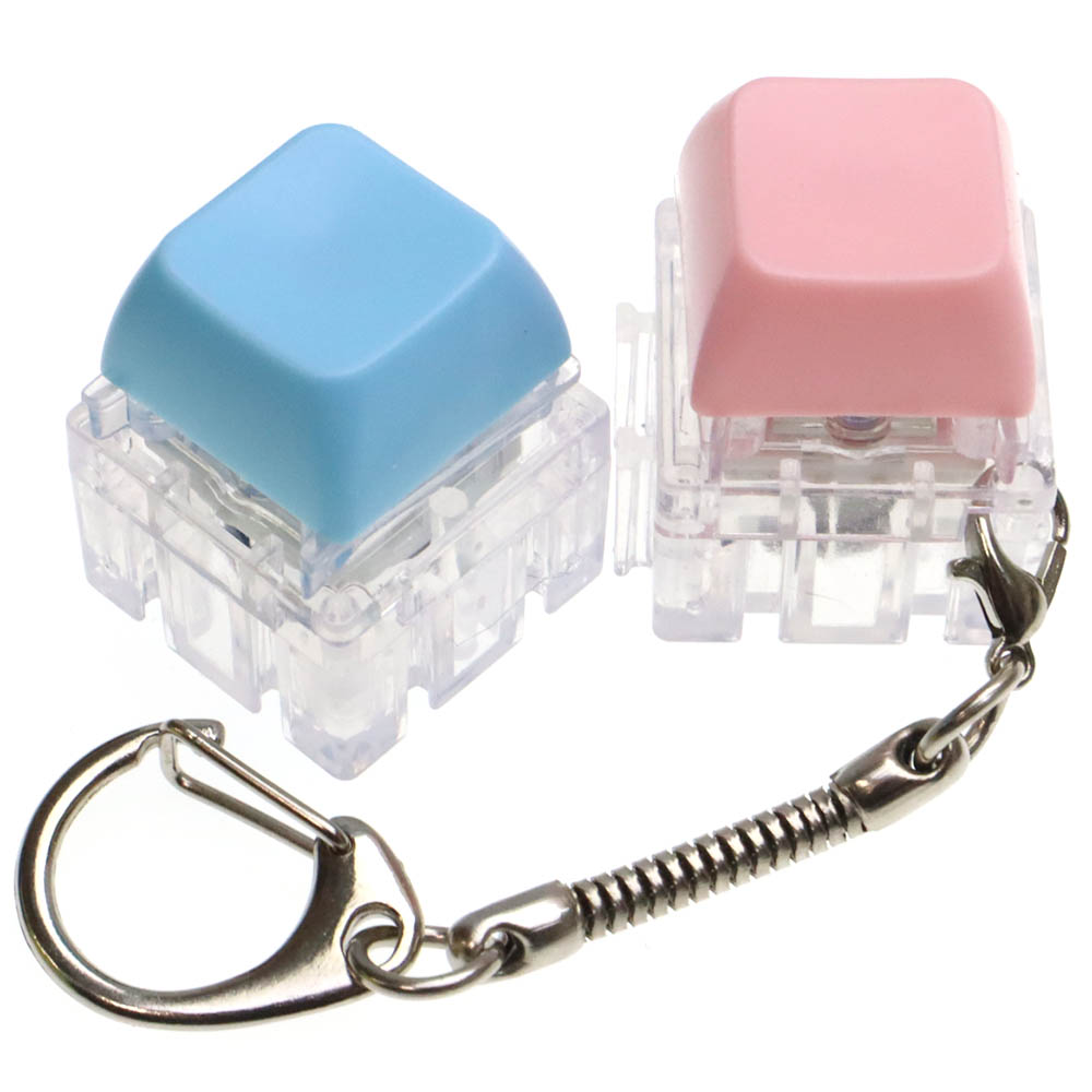 Брелок светящиеся клавиши антистресс, цвет розово голубой (комплект из 2 штук)
